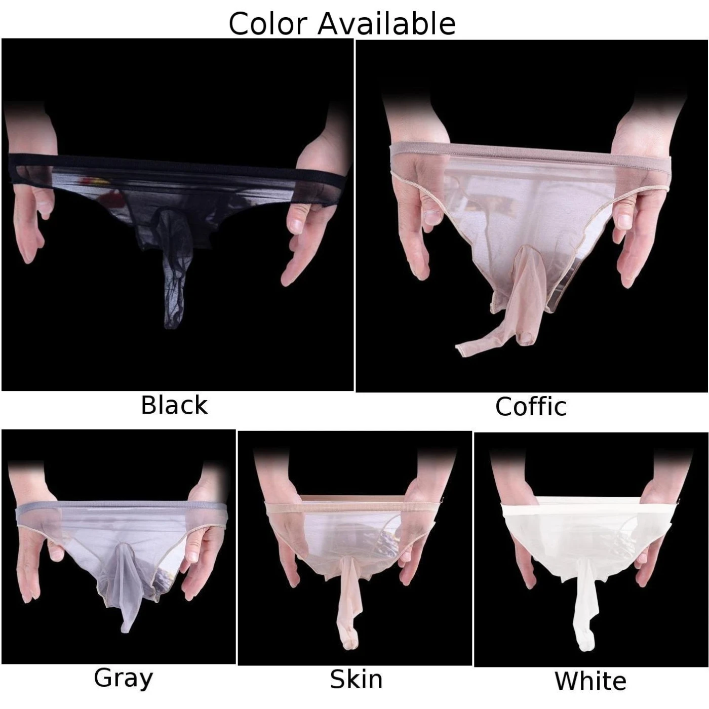 Men\'s Underwear Gay Penis Sheath Briefs Stockings Sexy Belt JJ Sleeve G-strings Sissy Ultra Thin Transparent Comfortable Thongs