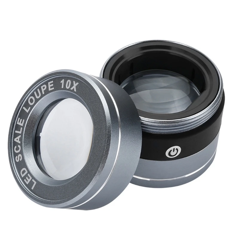 Imagem -06 - Lupa Metal com Escala Led 10x Lente Aumento com Carregamento Usb