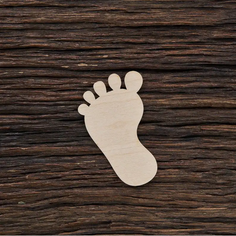 Wooden Baby Feet Shape For Crafts And Decoration - Laser Cut - Baby Shower - Baby Feet - Baby Feet Charm - Baby Footprint