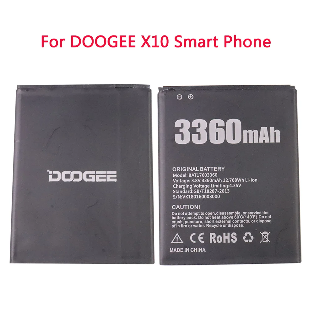 100% New Original DOOGEE X10 BAT17603360 Replacement 3360mAh Parts backup battery for DOOGEE X10 Smart Phone