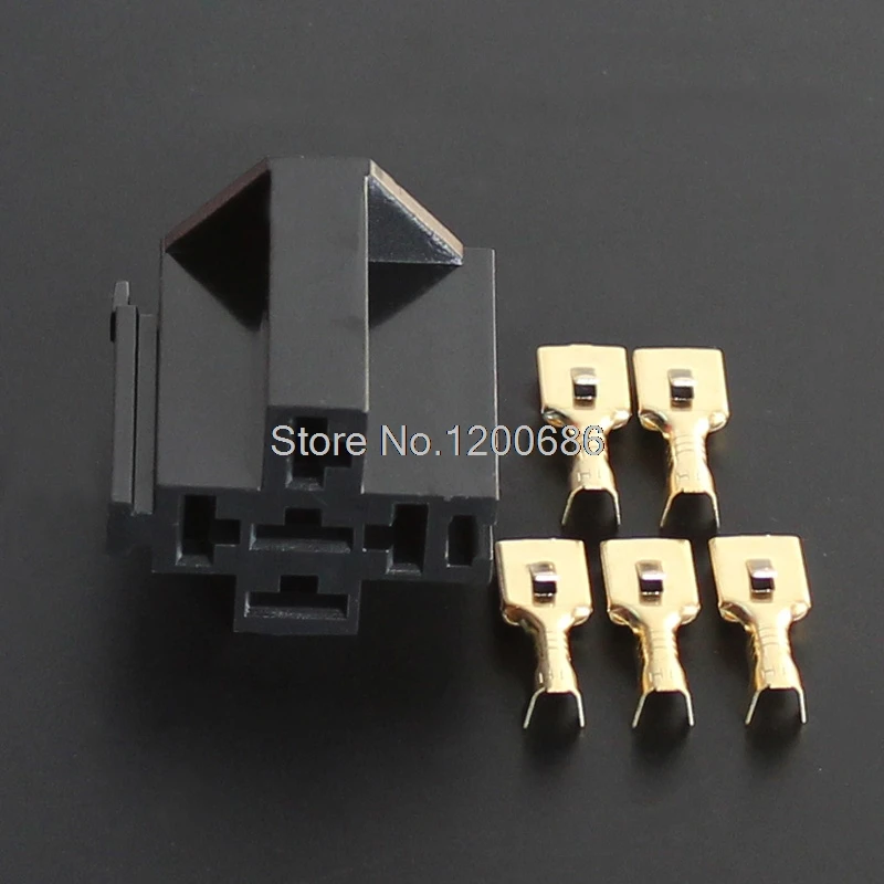 10Sets relay Holder Base connector Automotive relay socket connector with  6.3MM copper terminals