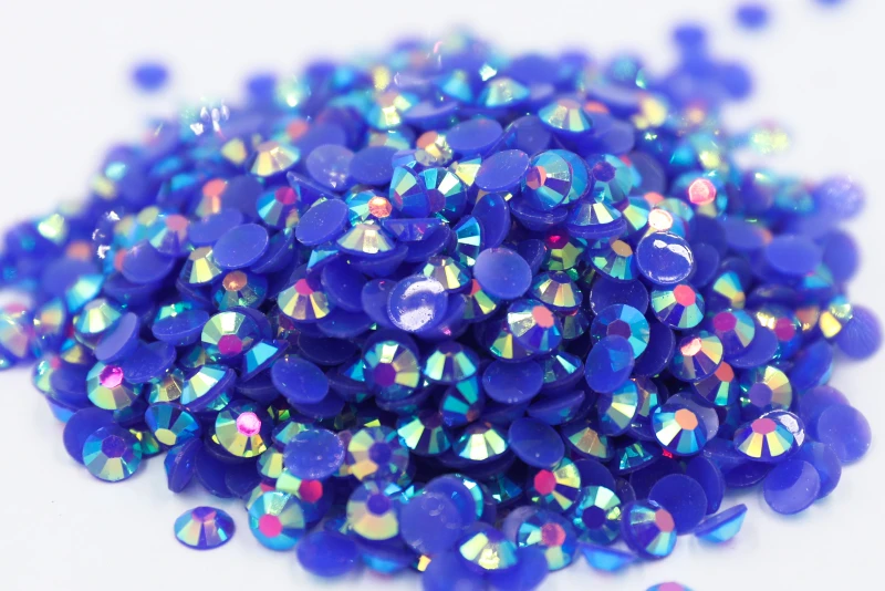 

Wholesale Flatback стразы Jelly Sapphire AB Resin Non hotfix Rhinestones in Bulk Package Plastic Nail Art Decoration for Garment