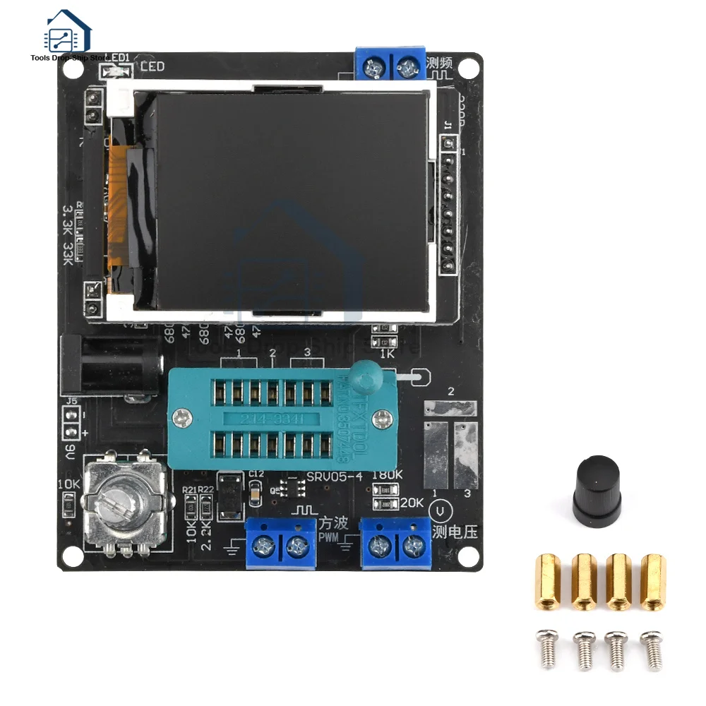 GM328A DC6.8-12V Transistor Tester LCR Diode Capacitance ESR Voltage Frequency Meter PWM DIY Kit Shell/Dupont Test Hook Optional