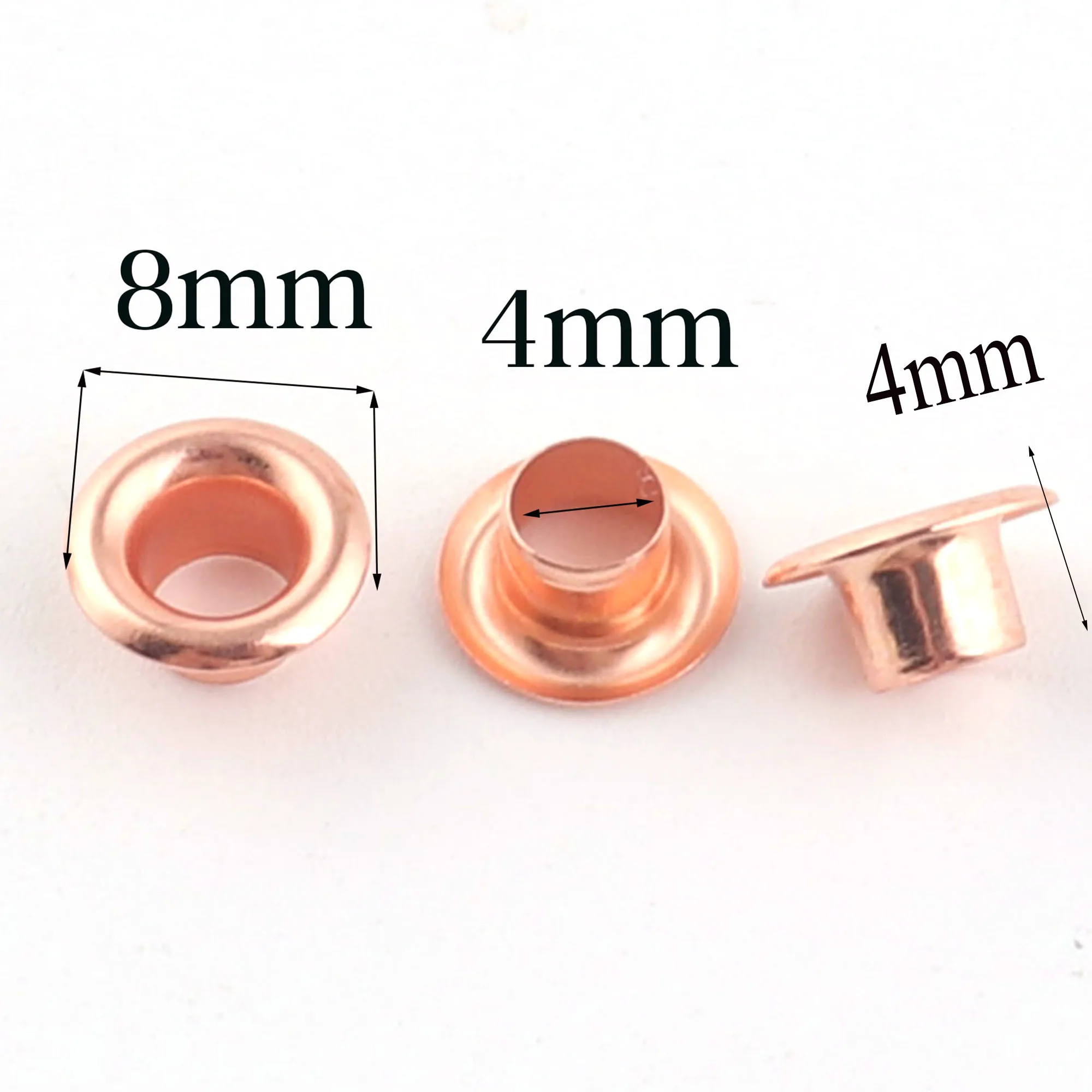 100-200 pcs Rose Gold Eyelets Metal Round Grommet Eyelets Findings Charm Purse Hole Sewing Clothing Shoe Eyelets Craft Supplies