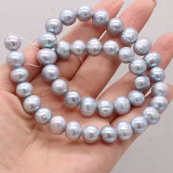 Gray Natural Fresh Water Punch Pearl Beads 10-11mm DIY for Jewelry Making Necklaces Accessories Bracelet Earrings Gift 36cm