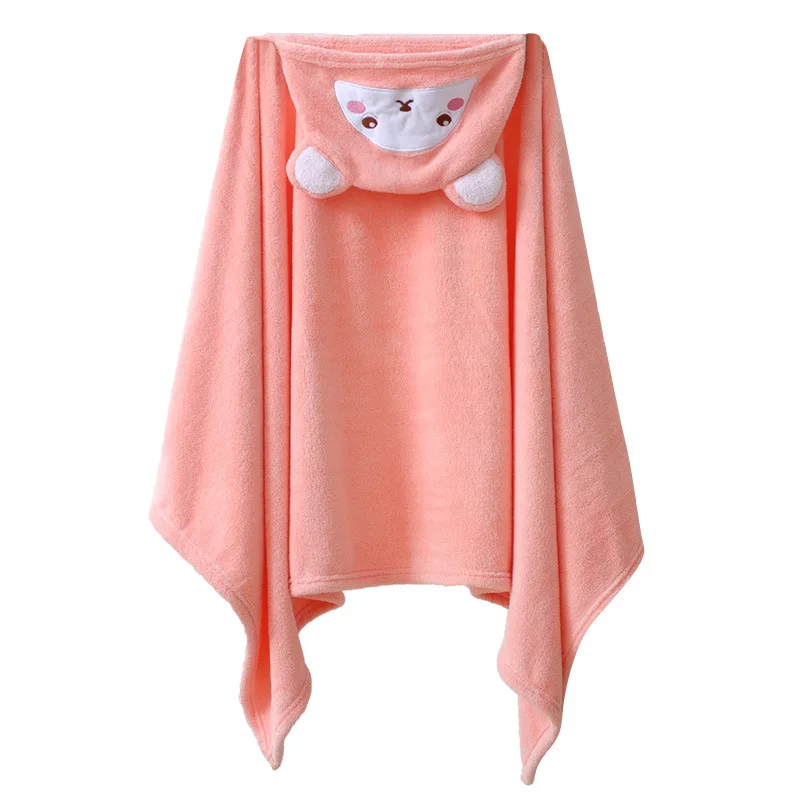 Baby Hooded Bathrobe Coral Velvet Soft Cotton Newborn Towel Blanket Baby Warm Sleeping Wrap Cartoon Water Absorption Bath Towels