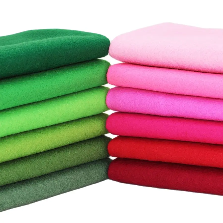 Christmas Soft Felt For Sewing DIY Crafts Dolls, Handmade Material,Polyester Fabric, Red Green 12 Pcs/Lot 25cmx28cm