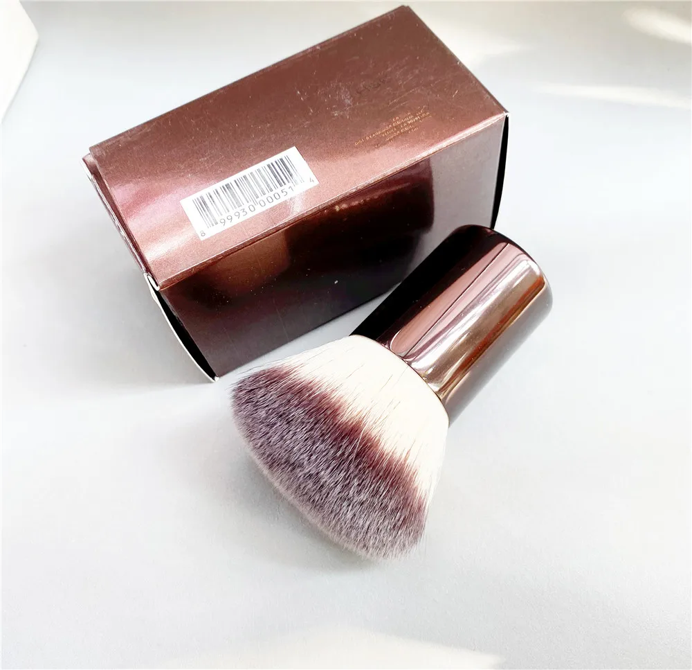 

No.7 Finishing Makeup Brush Portable Powder Blush Bronzer Kabuki Brush Brown Metal Beauty Cosmetics Tool