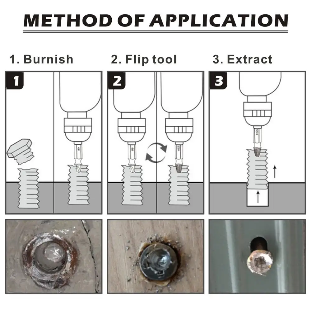 Damaged Screw Extractor Drill Bit Set 5pcs Stripped Broken Screw Bolt Remover Extractor Easily Take Out Demolition Tools