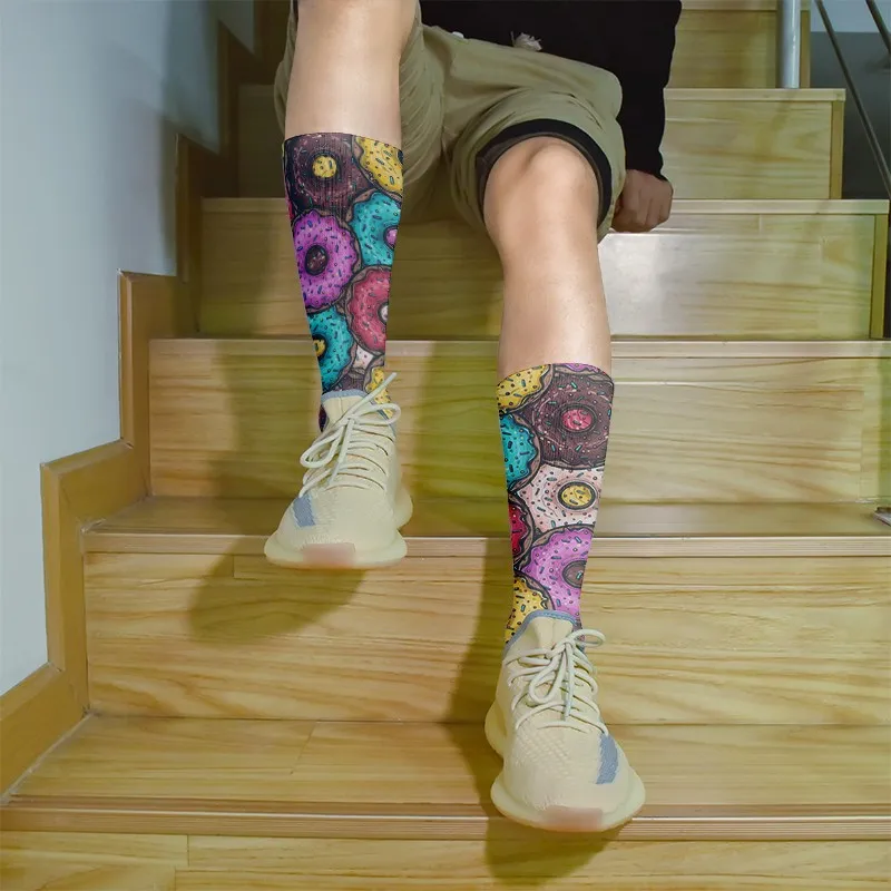 Calcetines divertidos con estampado 3D para mujer, medias coloridas con diseño de grafiti, Harajuku, Cosplay, Kawaii