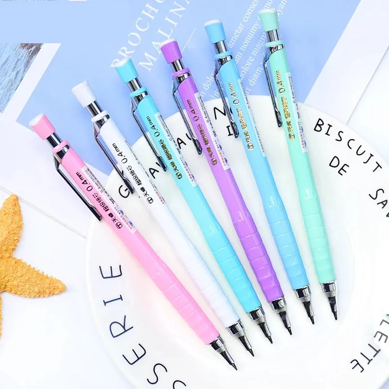 

36 pcs/lot Kawaii Candy Color Mechanical Pencil Cute 0.4mm Student Automatic Pen For Kid School Office Supply