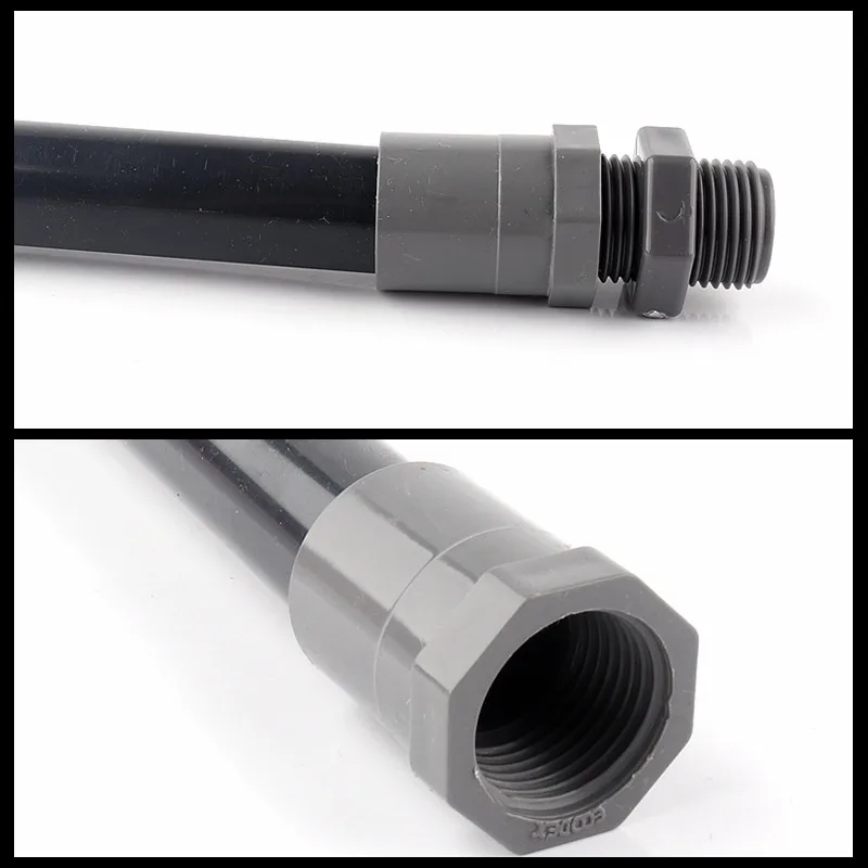 Conector recto de rosca hembra de PVC, tubería de agua de riego de jardín, juntas de agua de alimentación de tanque de peces, 1/2 \'\'-20mm a