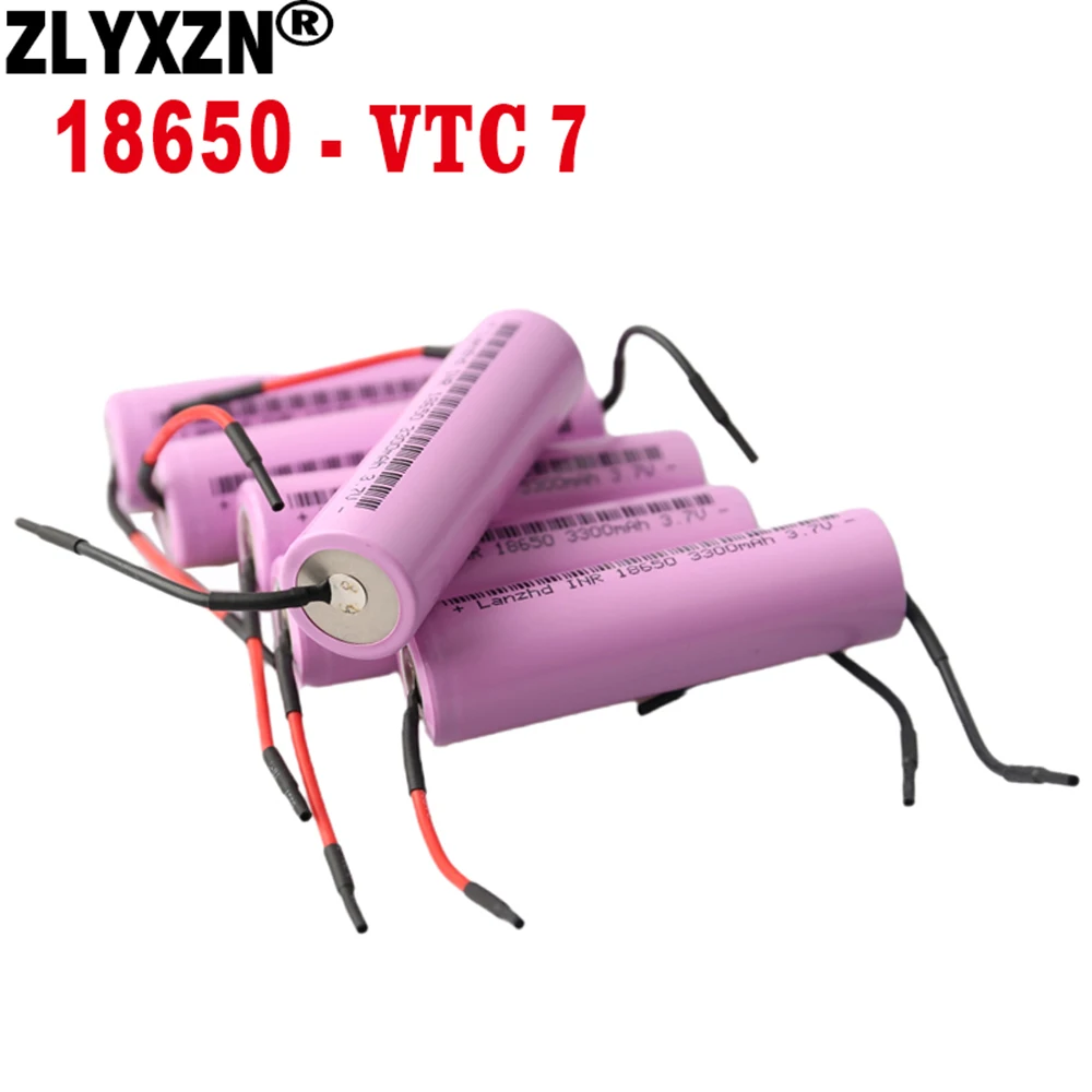 2024 new 5PCS 3.7V batteries diy 18650 Li ion Rechargeable Battery 3300mAh 17A for Flashlight Mobile solar Battery