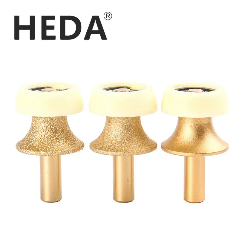 

HEDA 1PCS 1/2'' shank vacuum brazed diamond milling bit Stone milling cutter for granite marble edge carving tool