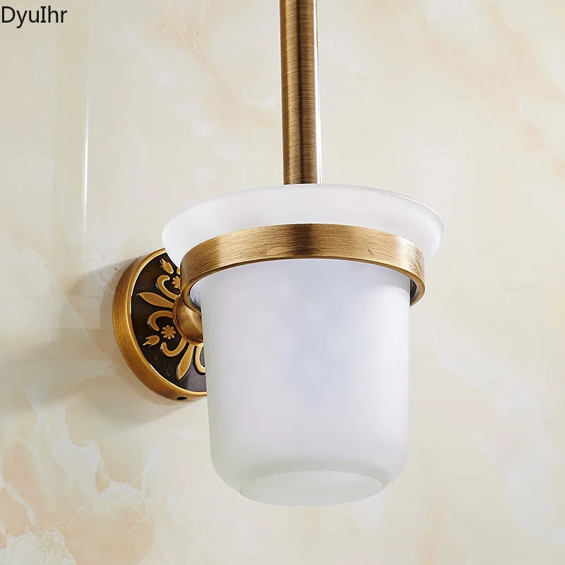 Imagem -03 - Acessórios do Banheiro Estilo Europeu Suporte de Escova de Vaso Sanitário de Parede Pendurado Espaço de Alumínio Toalete Punch- Toalete Escova Titular