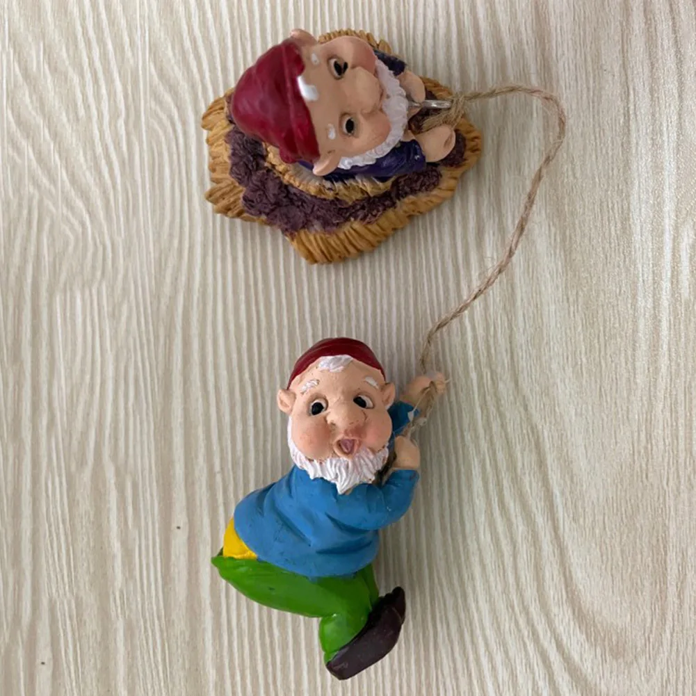 Mini wspinaczka gnomy krasnolud bajki ogród statua miniatury dziedziniec Elf rysunek mikro krajobraz z żywicy odkryty figurka Ornament