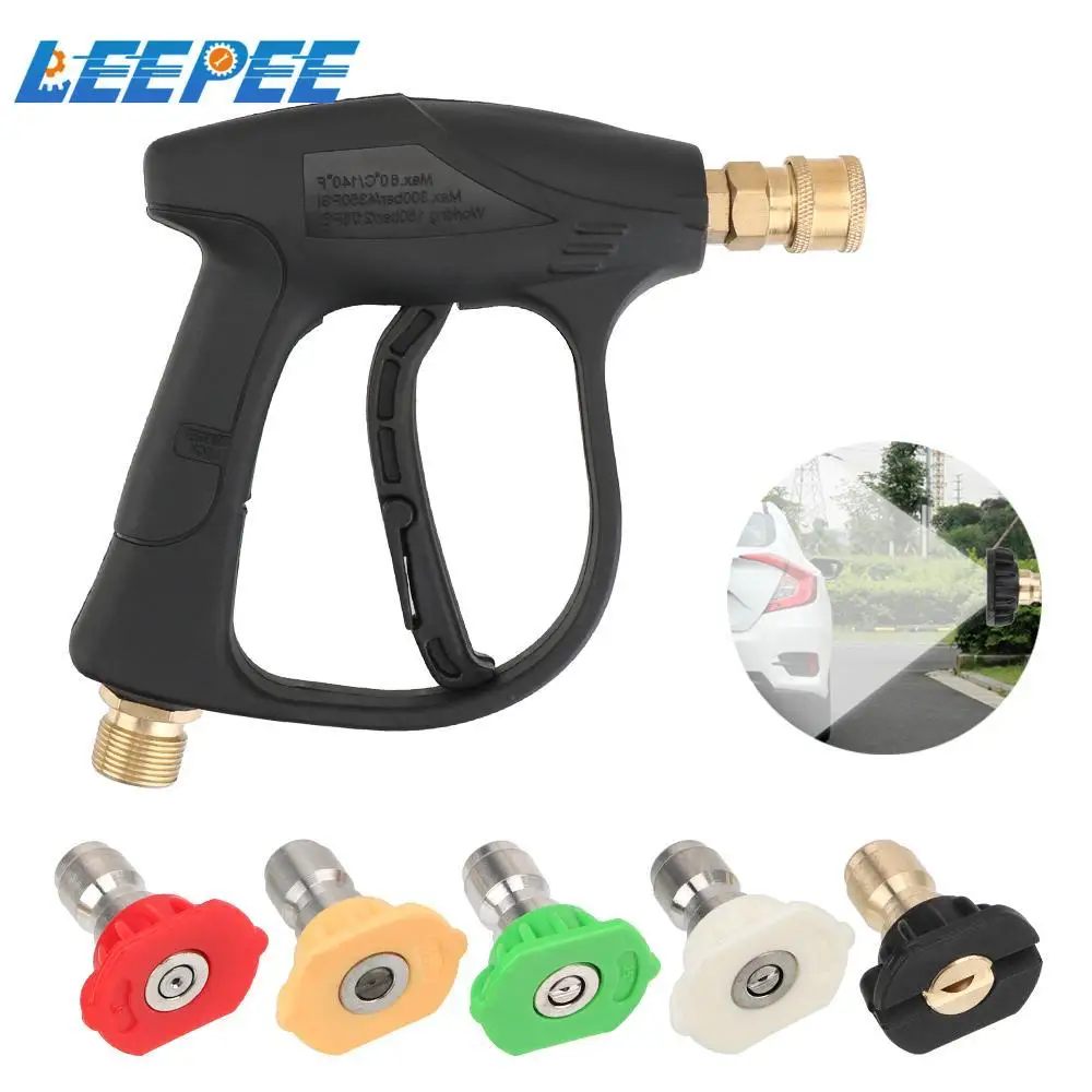 

Pressure Washer Gun Car Washing Gun With 5pcs Soap Spray Nozzles 14mm M22 Socket 1/4" Quick Release Snow Foam Gun Car Water Gun