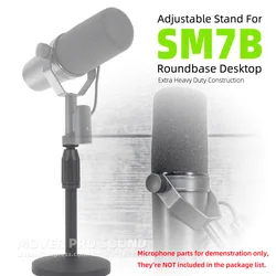 For SHURE SM7B SM 7B 7 B Mic Adjustable Height Table Desk Style Microphone Stand Tabletop Desktop Bracket Holder Boom Mount