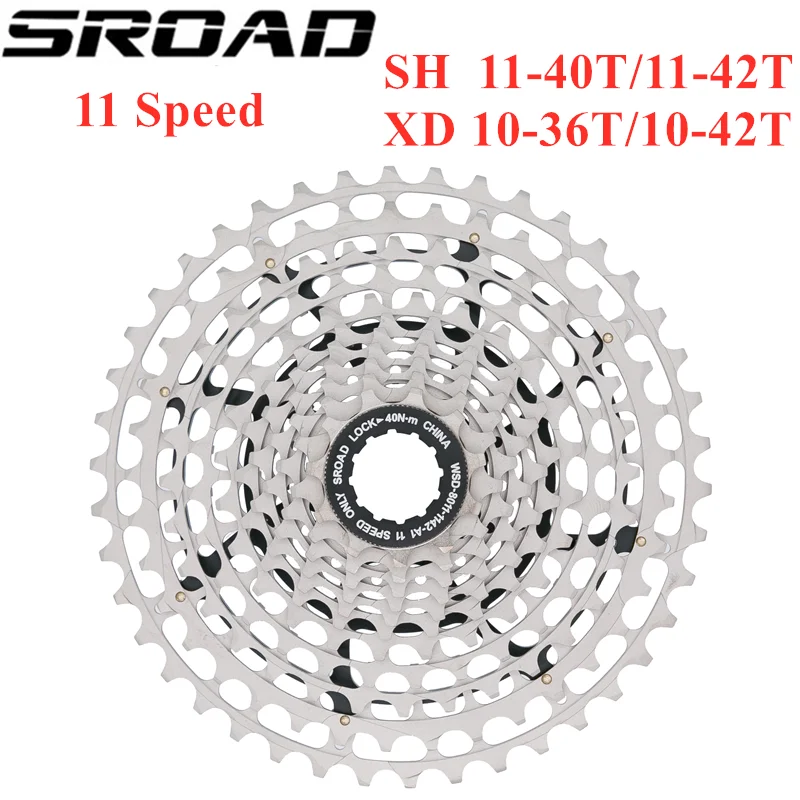Sroad-自転車用合金カセット,CNC用フリーホイール,超軽量,261g,11 s 10