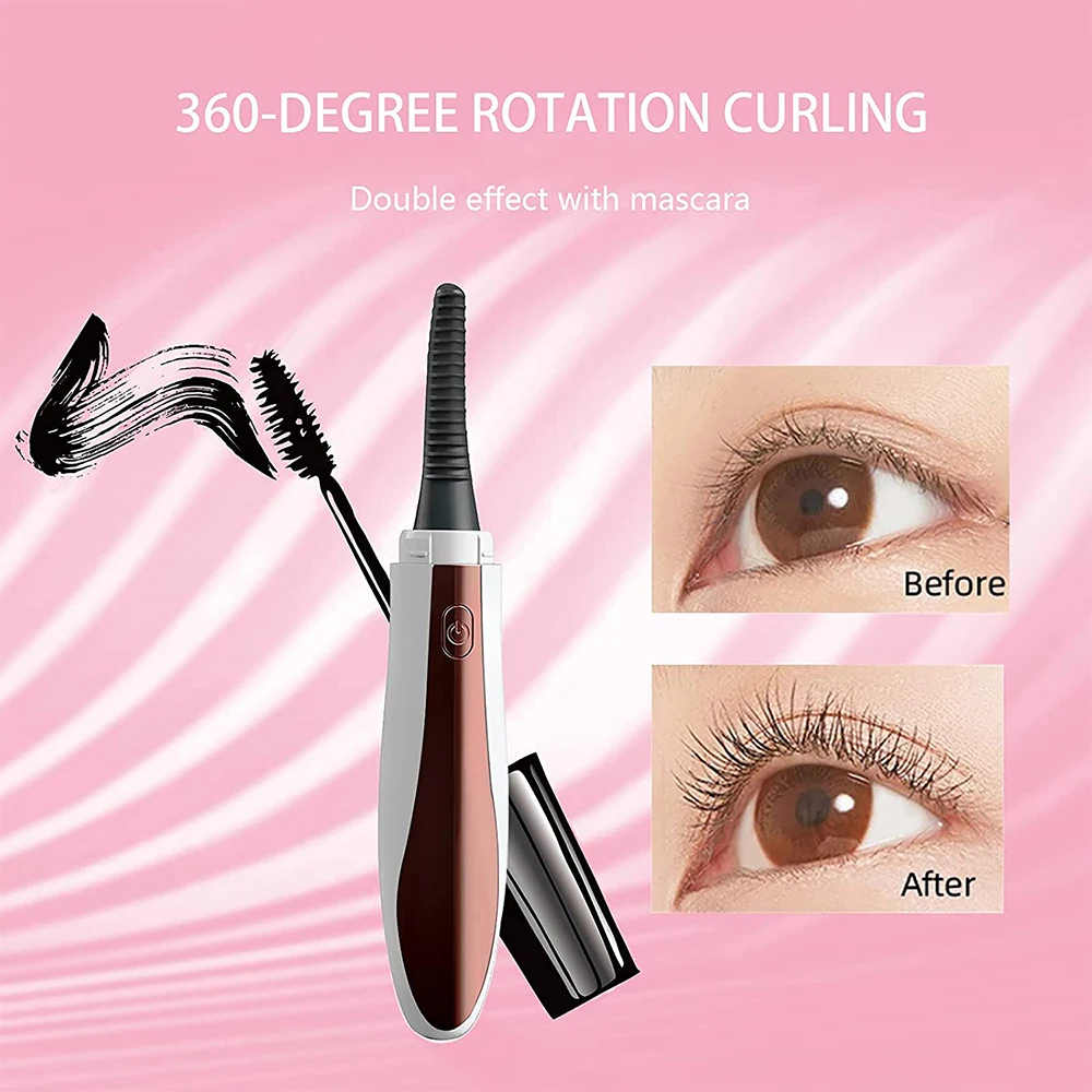 Electric Heated Eyelash Curler Rechargeable Makeup Eyelash Curler Curling Eyelashes Tools 24 Hours Long Lasting Eyelashes Curl image 3