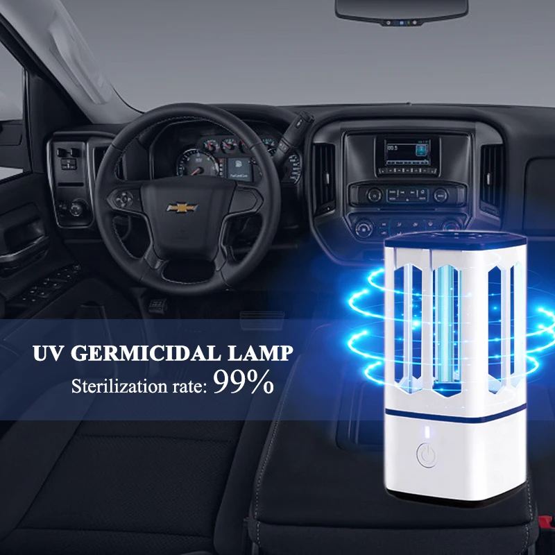 Portable UVC Lamp with UVC+Ozone  5V 1000mA USB Rechargeable Ultraviolet UV Light for Car Home and More