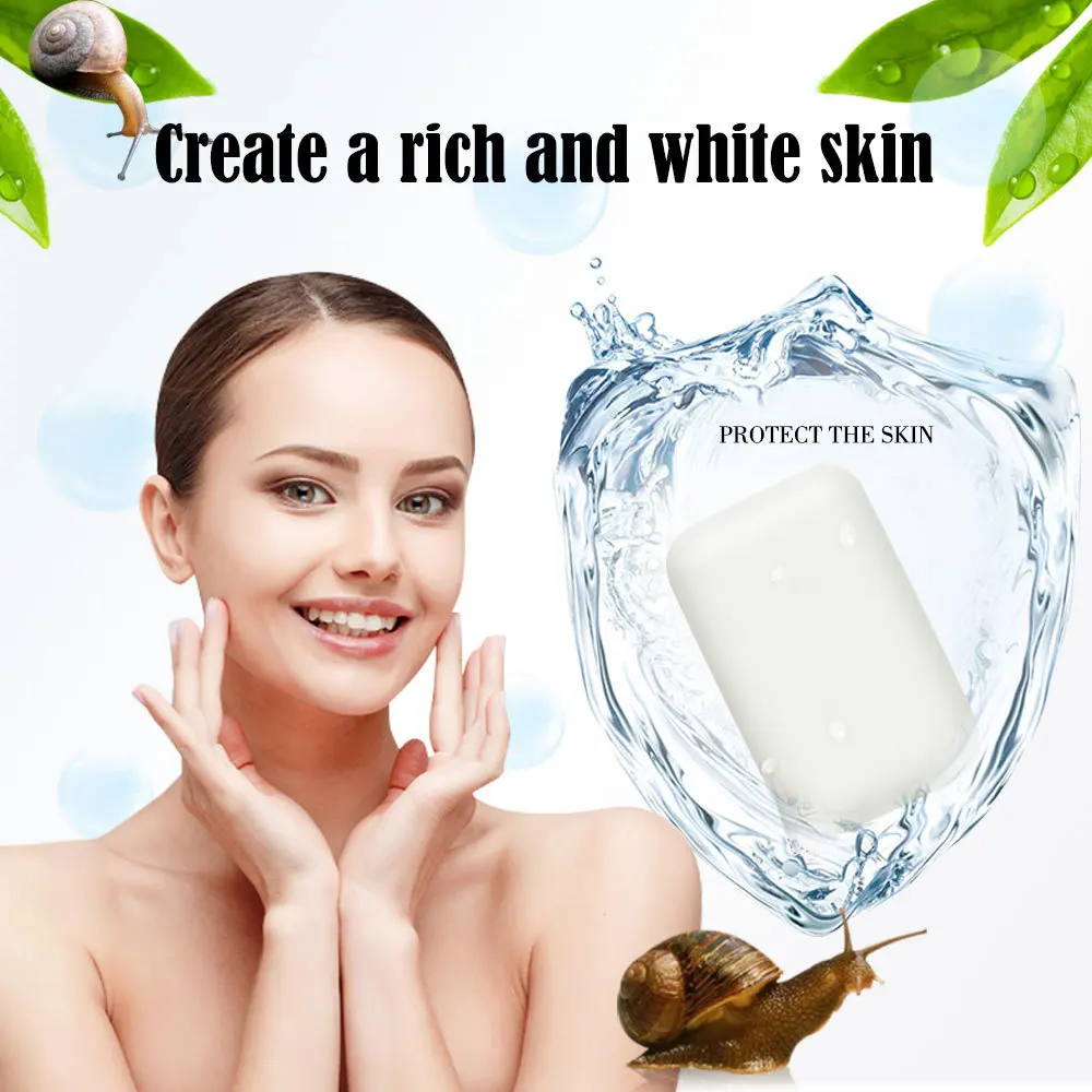 Collagen Snail Face Serum Soap Handmade  Deep Cleaning Repair Anti Aging Anti Acne Nourish Whiten Brighten Moisture Skin Care