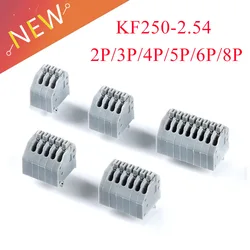 5Pcs KF250-2.54 Terminal Blocks Spring type PCB KF250 dg250 Binding Post Wire Connecting Pitch 2.54mm 300V/4A 2p 3p 4P 5P 6P 8p