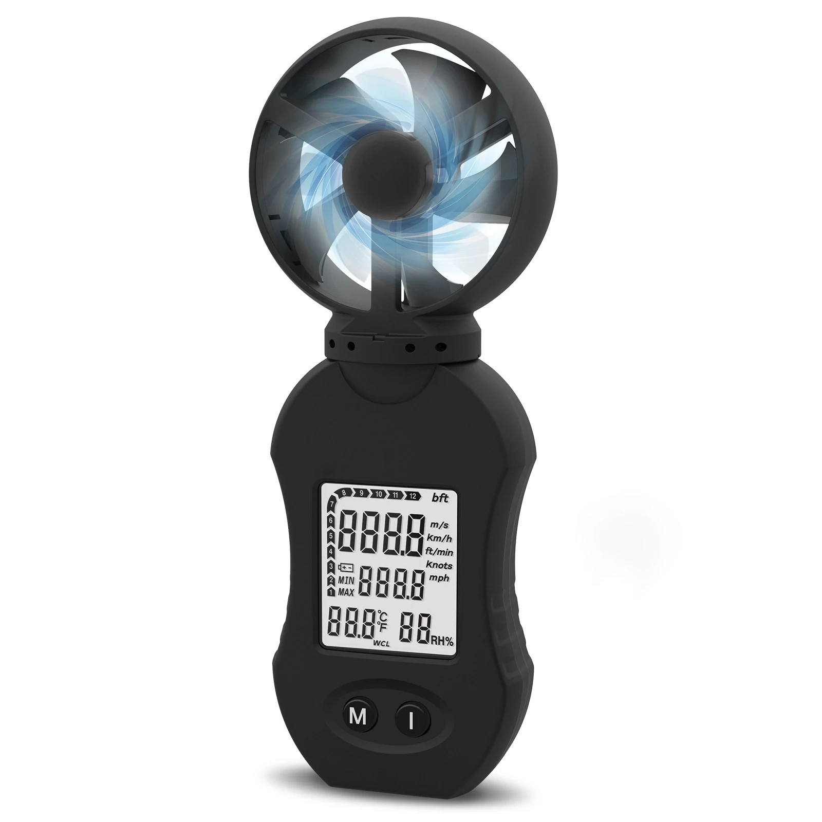 

BTMETER-877 Digital Wind Speed Meter, Handheld Anemometer with LED Back-Light for Wind Speed / Wind Temperature/ Wind Humidity