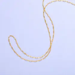 XP Jewelry -- ( 50 cm x 1.5 mm ) 24 k Pure Gold Color Lips chain Necklaces For Men Women Fashion Jewelry Good Quality