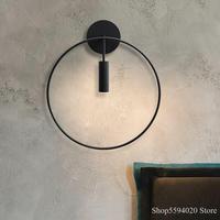 Nordic Simple Circular Wall Lamp Creative Protection Restaurant Bedroom Bedside Corridor Balcony Wall Lamp Sconce Vanity Light