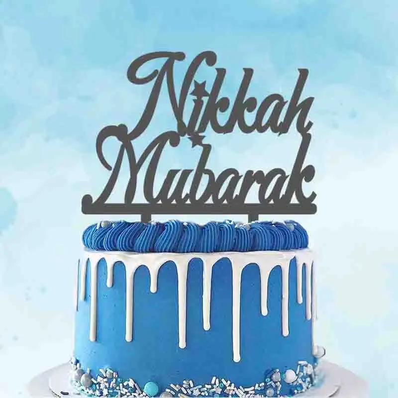 Personalized Party Cake Topper Nikkah Mubarak For EID Party Cake Decoration Topper