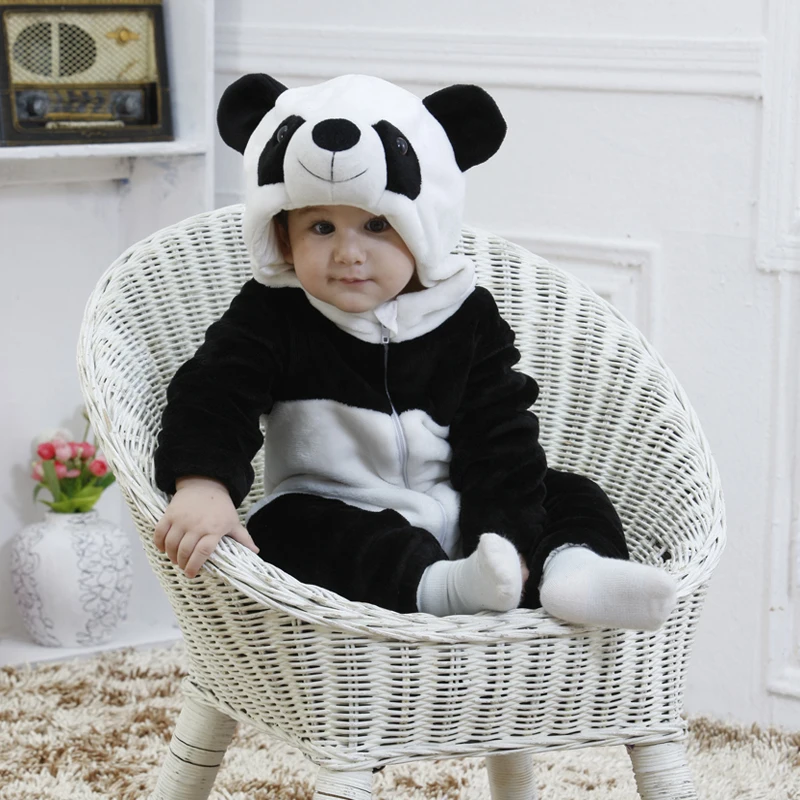 Umorden Baby Panda Kigurumi Cartoon Animal Costume Infant Toddler Child Bodysuit Jumpsuit Onesie Flannel Halloween Fancy Dress