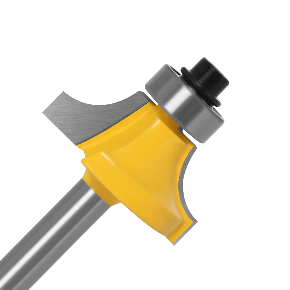 4 pces 6mm haste r3.17 r4.76 r6.35 r7.96corner redondo sobre o roteador bit com bearingmilling cortador para madeira woodwork carboneto de tungstênio