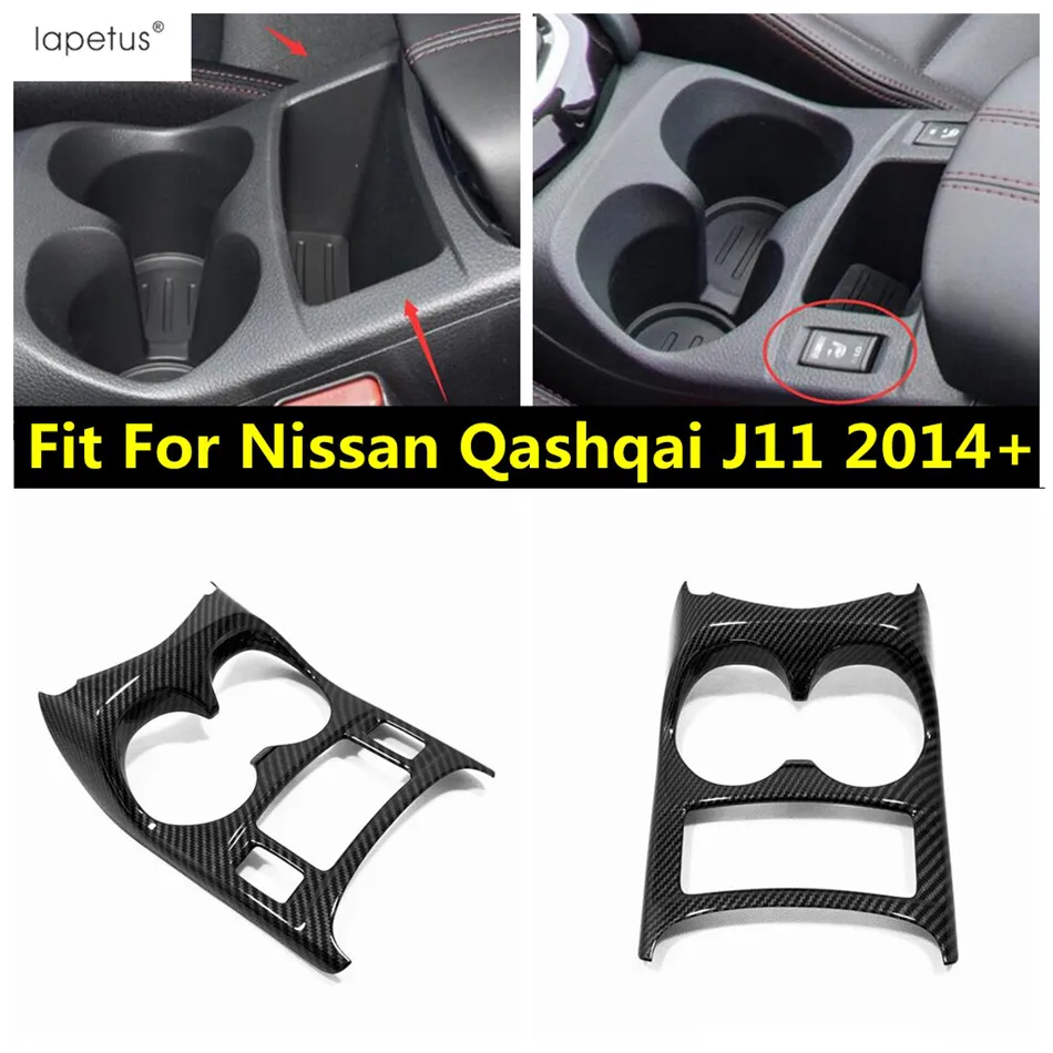 

Central Console Front Gear Shift Panel Water Cup Holder Cover Trim For Nissan Qashqai J11 2014 - 2020 Carbon Fiber Accessories