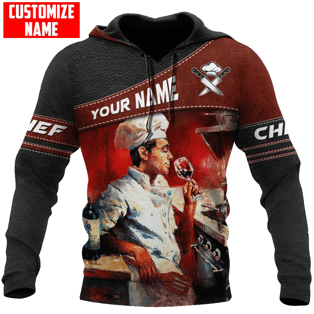 Customized Name Master Chef 3D full Printed Men Autumn Hoodie Unisex Hooded sweatshirt Streetwear Casual zipper hoodies DK384