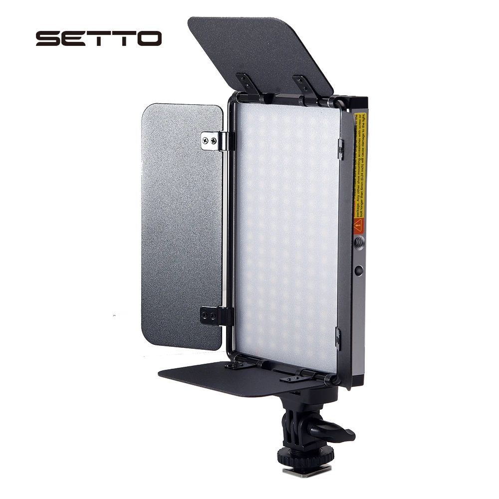 SETTO Bi-Color Dimmable LED Video Light for Studio YouTube Product Photography Video Shooting with Barndoor 3200-5600K CRI 96+