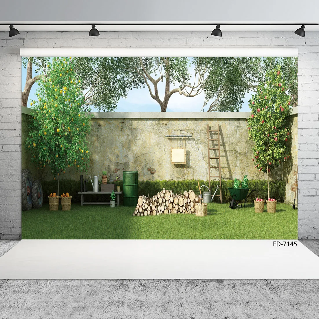 Summer Courtyard Grassland Photo Studio Backdrops Vinyl Cloth Photography Backgrounds for Children Portrait Photobooth Props