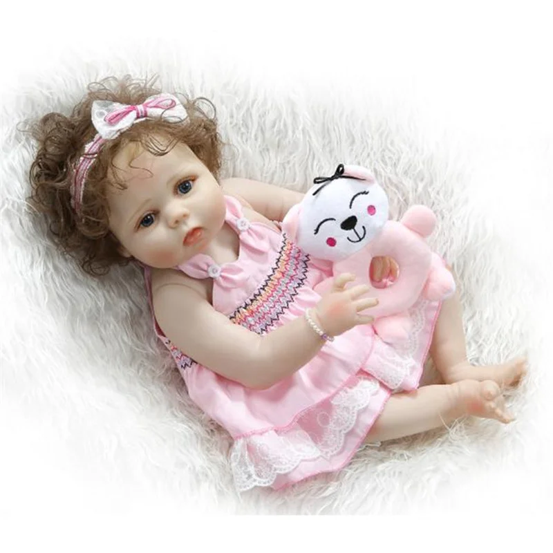 Boneca Reborn Silicone Completa Realista Menina Reborn Toddler 55cm Inteiro Silicone Reborn Baby Doll Can Bathe in Water Dolls