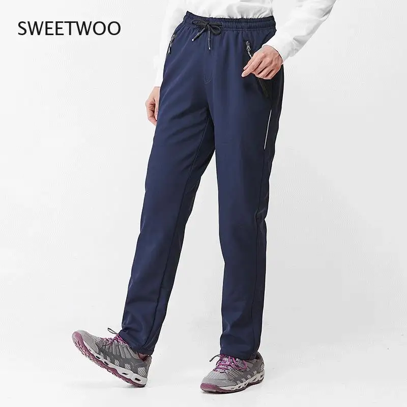 Picture 6: Winter 2021 Men's Casual Running Pants Slim Thicken Warm Sports Outdoor Hiking Pants Couples Hiking Ski Pants