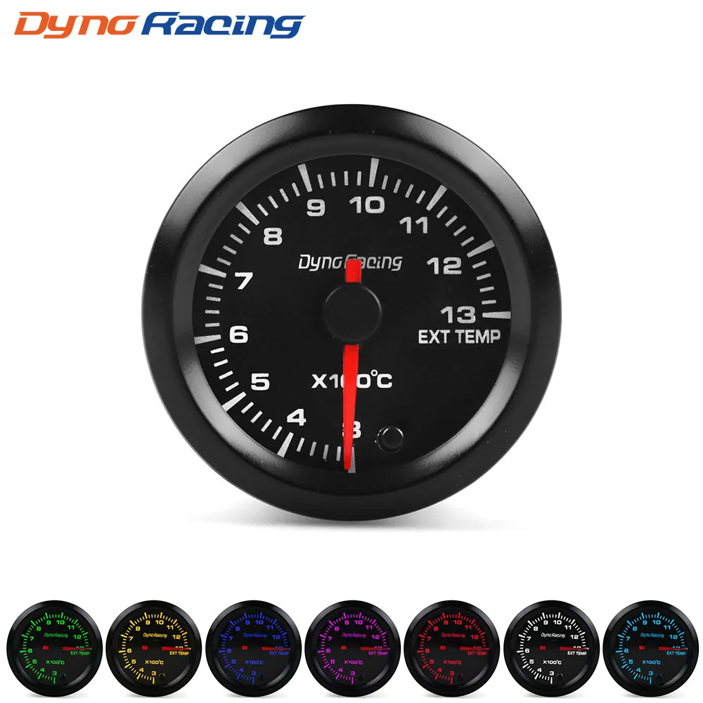 Dynoracing 2 "52mm 7 Kleuren Hoge Snelheid Auto Boost Water temp Olietemperatuur Oliedruk Lucht brandstofverhouding Voltmeter EGT Toerenteller RPM Gauge