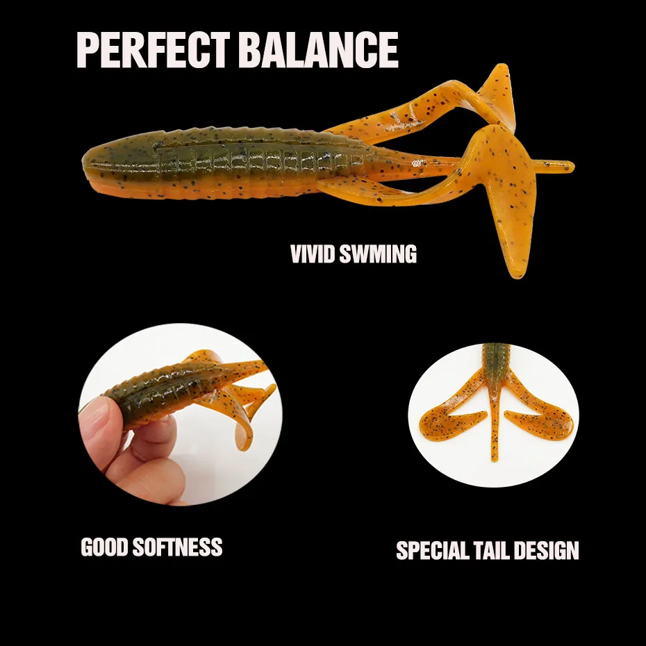ESFISHING Plastic Lures Assassin Logger 115mm 4pcs Fishing Tackle Silicone Bait Pesca Leurere Souple Soft Lures for Bass