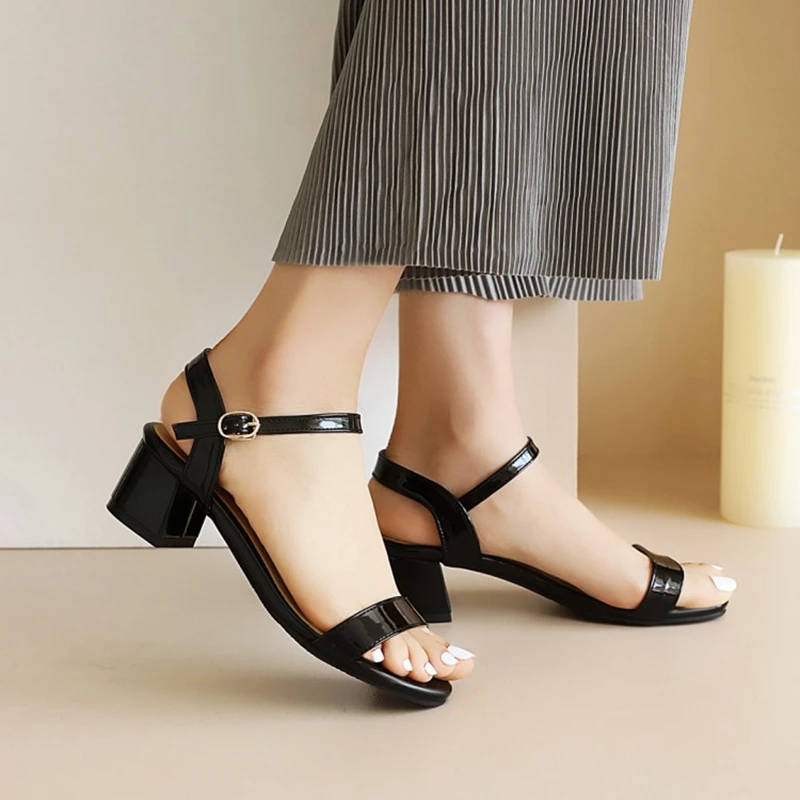 2021Gladiator Sandals Women Breathable Thick Heels Platform Summer Peep Toe Fashion Sweet Party Ladies Shoes Plus Size 30-51 262