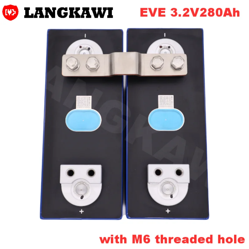 EVE 3.2V 280Ah LF280K LiFePO4 LFP Rechargeable Battery Cells Big Capacity with M6 Threaded Hole for Electrical Vehicle EVbus