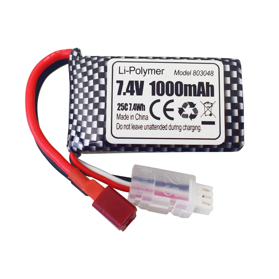 2S 7.4V 1000mah T Lipo Battery for 18858 18859 HM163 HM164 35-DJ03 35-DJ04 SN-DJ02 16889 16890 2845 2846 Q901 Q902 Q903 RC Car