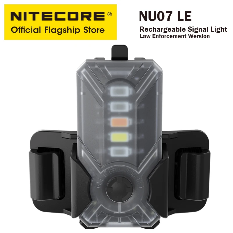 NITECORE NU07 LE Multi-light Source Signal Lamp MINI LED Light  for Helmet Backbag USB-C Charge Rechargeable Warning Headlamp