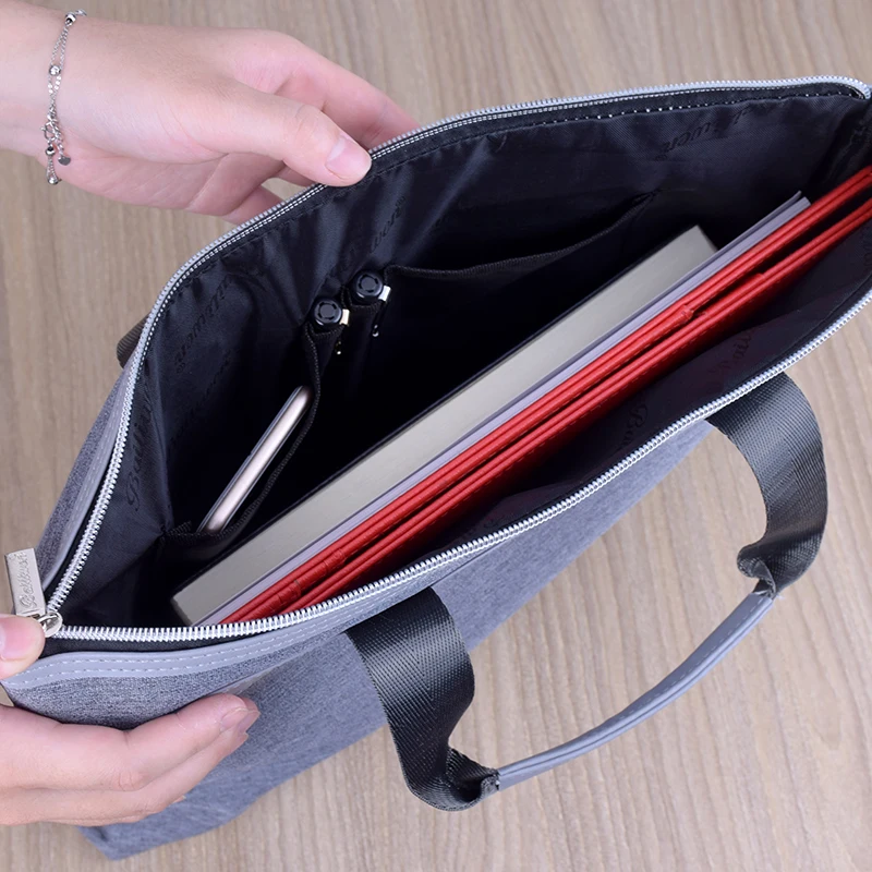 Portable Kasus Tahan Air Archivador Anillas Pria Wanita Tas Zipper Kanvas Mahasiswa Besar Kapasitas Multi-Lapisan Fashion