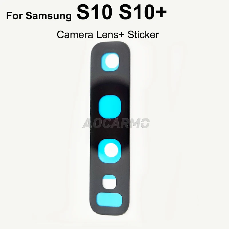 Aocarmo Voor Samsung Galaxy S10 Plus S10 + Achter Back Camera Lens Glas Met Frame Ring Cover Sticker Vervanging onderdelen