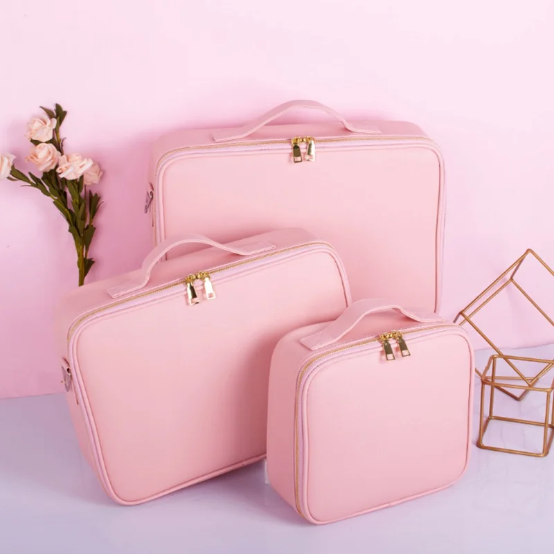 Professional Suitcase Makeup Box Make Up Cosmetic Bag Organizer Storage Case Zipper Big Large Toiletry Wash Beauty Bags