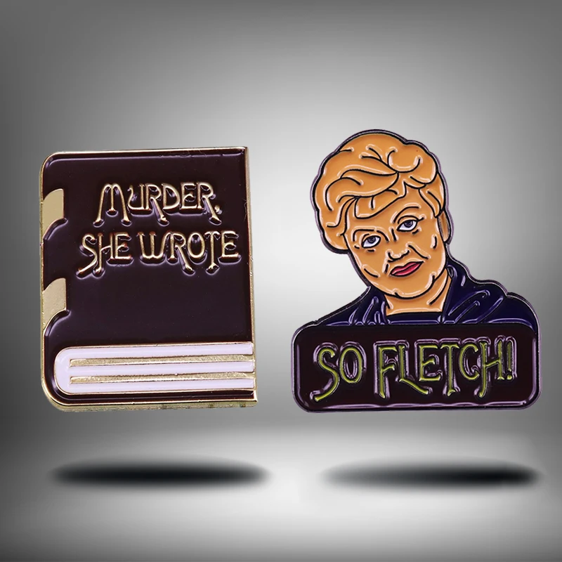 So Fletch Jessica Fletcher Enamel Pin Murder She Wrote book Brooch Detective mystery seriesTV Shows Jewelry