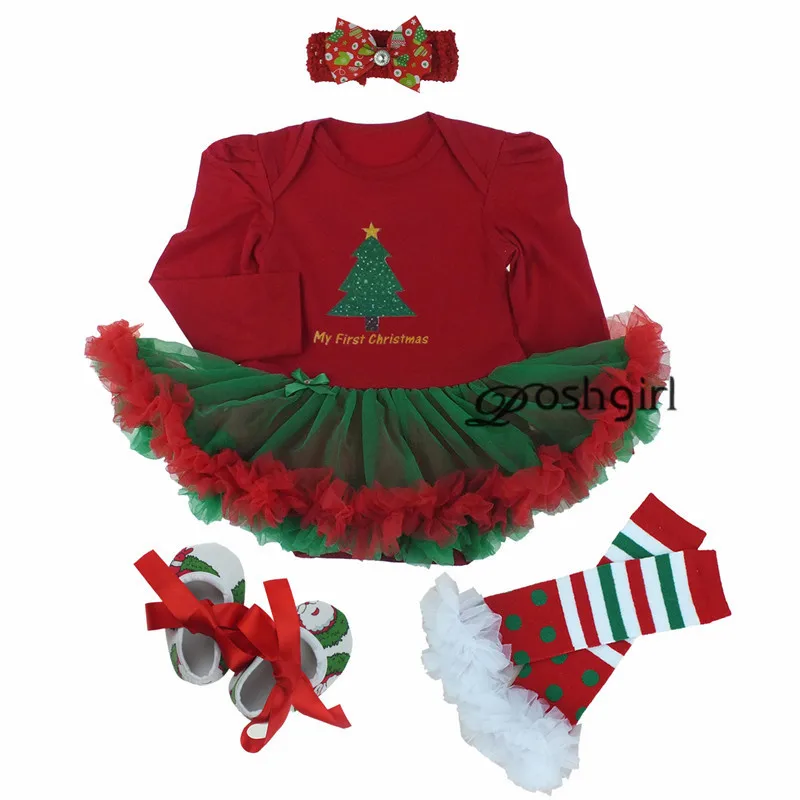 My 1st First Christmas Outfits Summer Baby Clothes Toddler Girl Suits Baby Clothing Sets For Bebes Kids Party Princess Tutu Sets